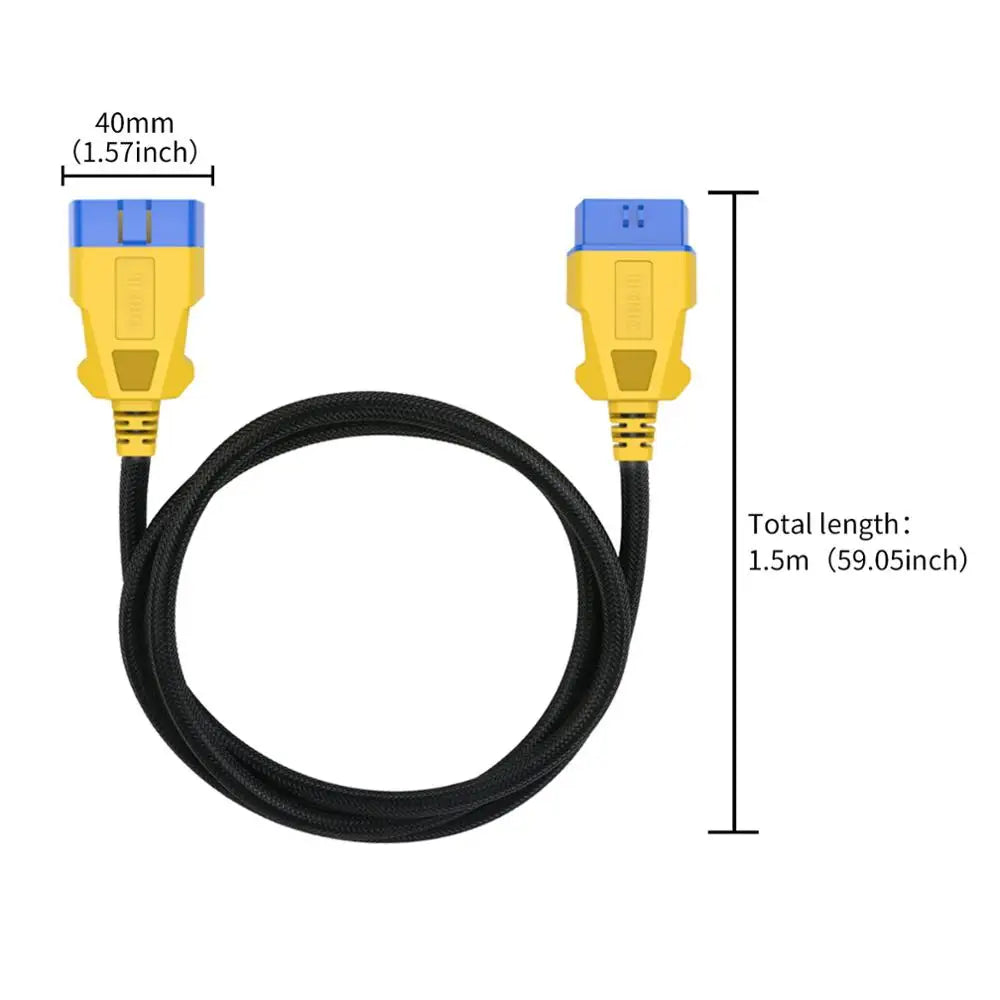 AUTOOL 150CM Car OBD II OBD2 16 Pin Male to Female Extension Cable
